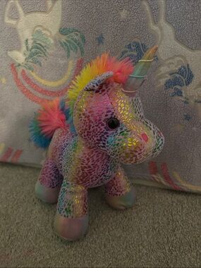 Kellytoy Multicolor Sequin Unicorn Plush - Pink, Yellow, Blue